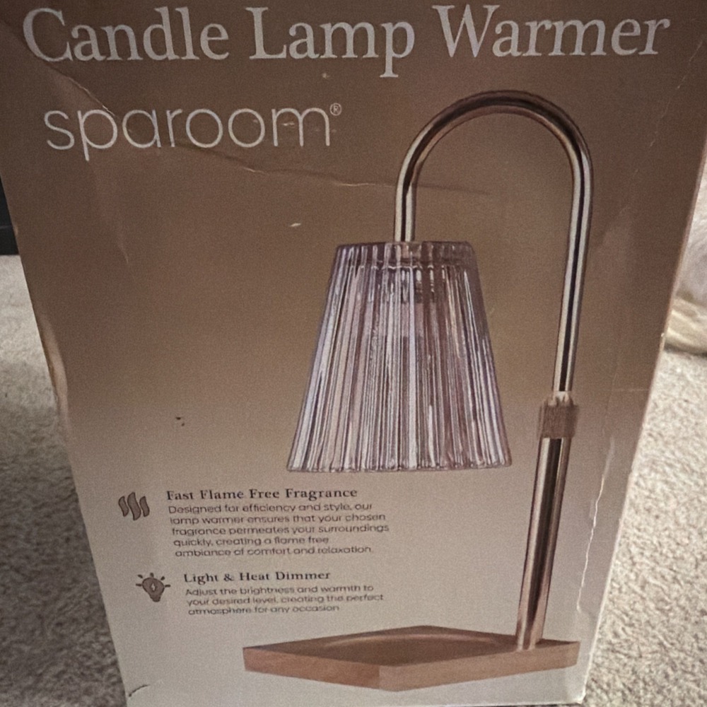 Sparoom‎ Candle Lamp Warmer Crystal Ribbed Shade